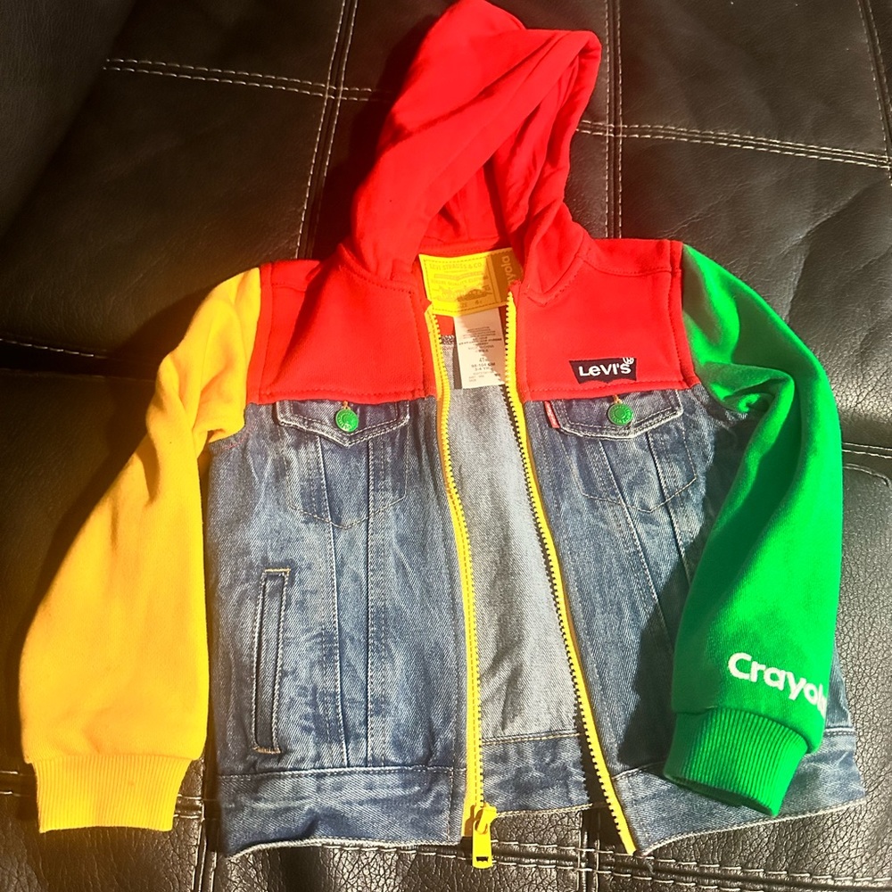 Levi’s x Crayola Jean Jacket with hood, size 4T